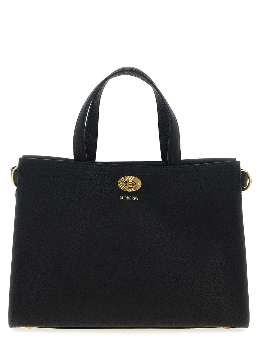 Burberry Black Cotswolds Small Tote In Black