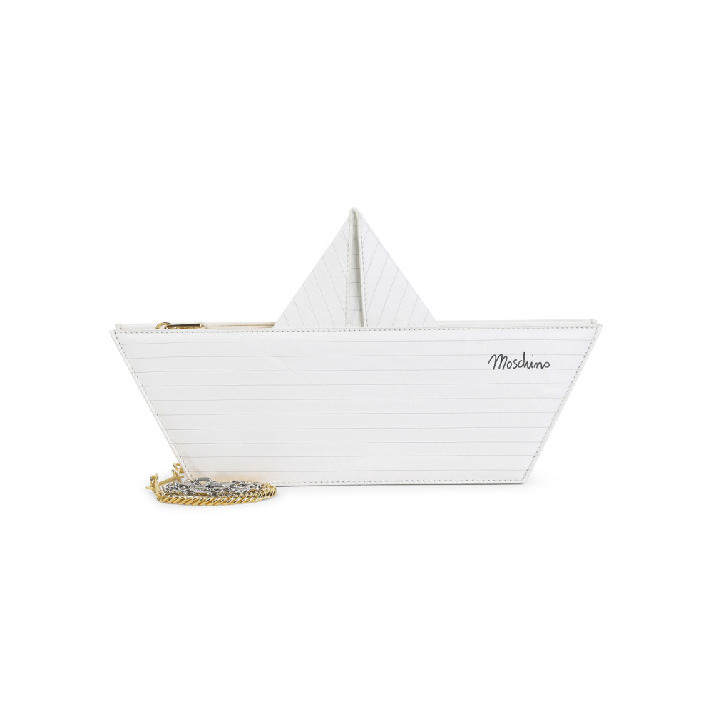 Moschino Boat-motif Clutch Bag In White