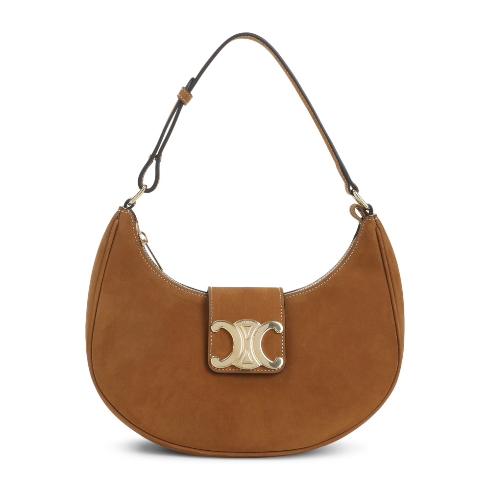 Celine Brown Logo Shoulder Bag