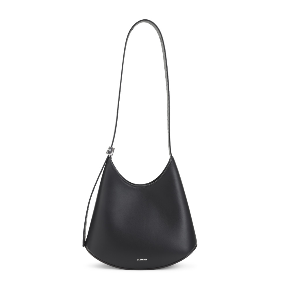 Jil Sander Crescent-shaped Shoulder Bag With Adjustable Strap In Black