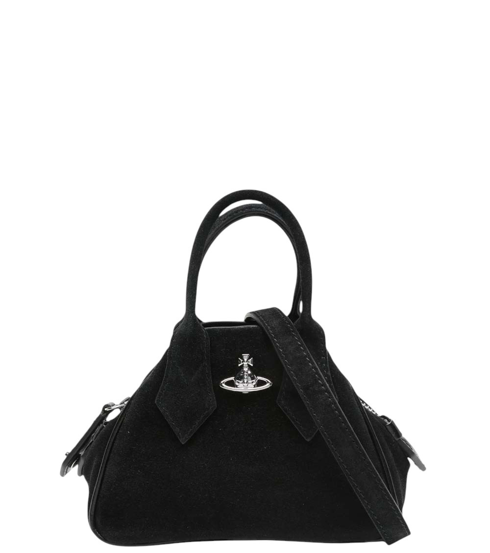 Vivienne Westwood Black Yasmine Mini Satchel In Purple
