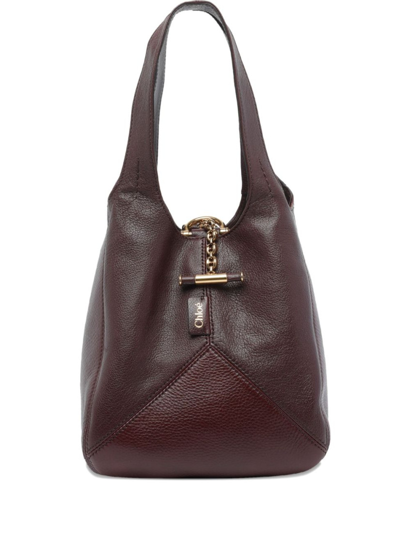 Chloé Maroon Balloon Shoulder Bag In Burgundy
