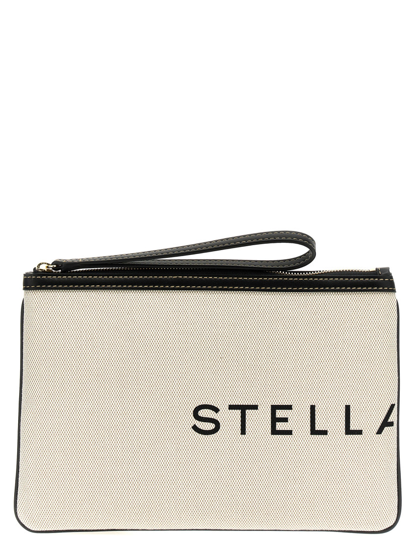 Stella Mccartney White Smc Canvas Clutch In White
