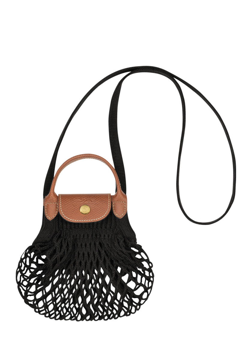 Longchamp Xs Le Pliage Filet Mesh Shoulder Bag In Black