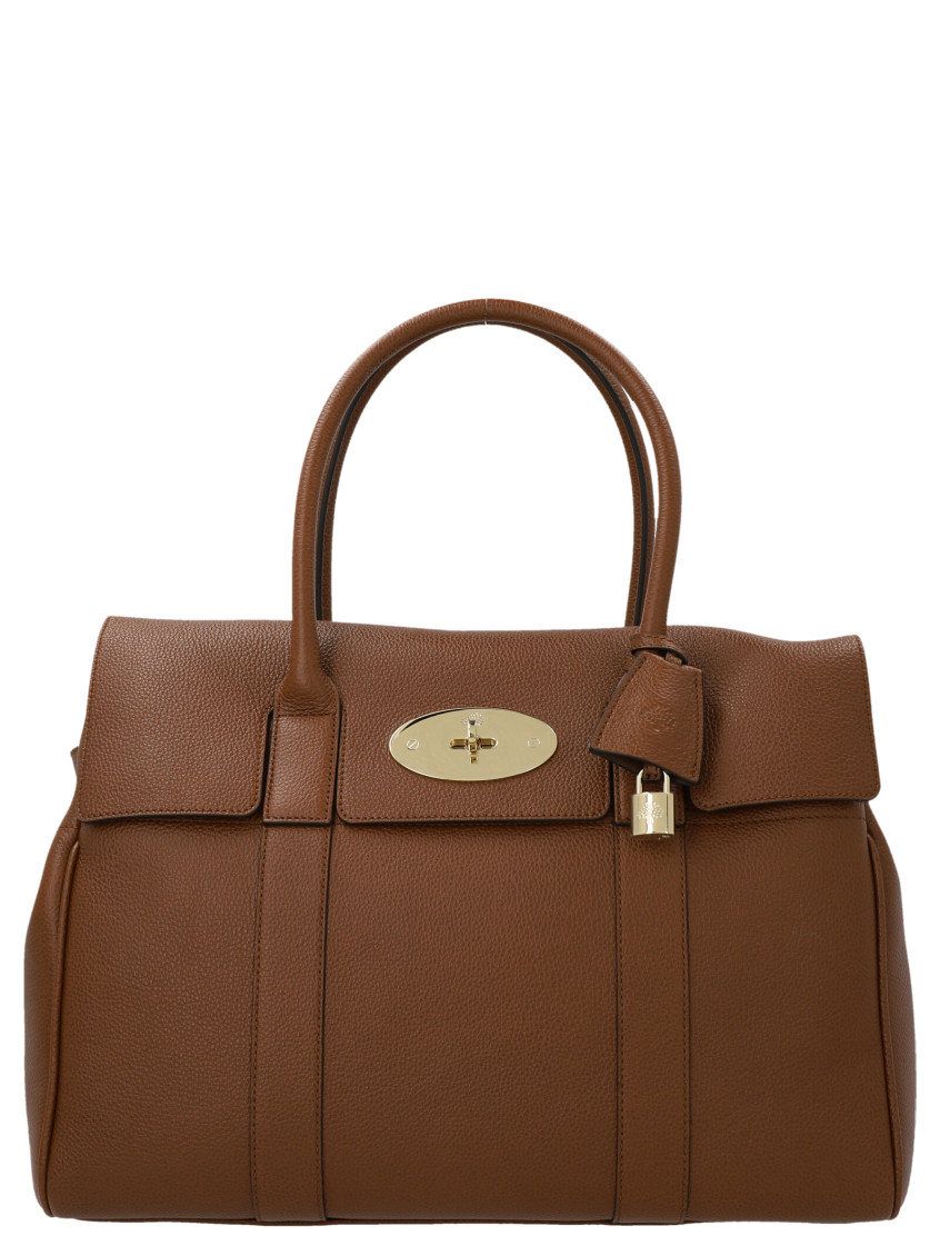 Mulberry Bayswater Grained Leather Satchel In Brown