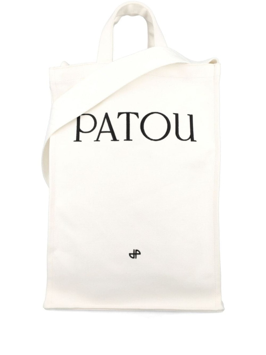 Patou Vertical Shopper Bag In White