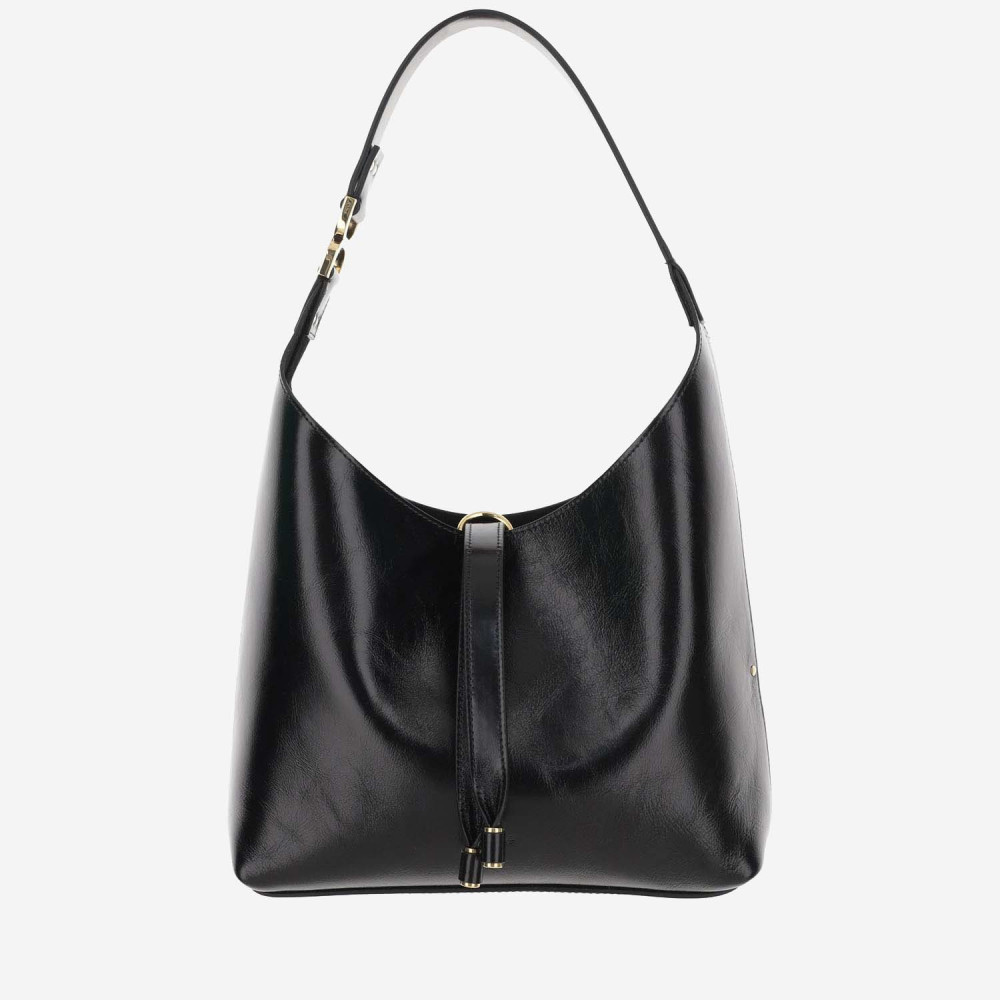 Chloé Marcie Leather Shoulder Bag In Black
