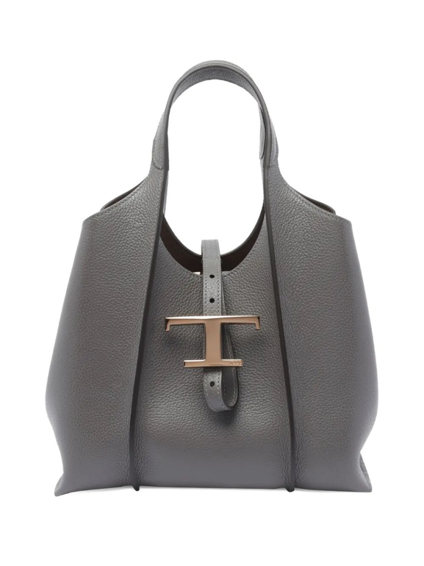 Tod's Mini Structured Tote Bag With Top Handle In Gray