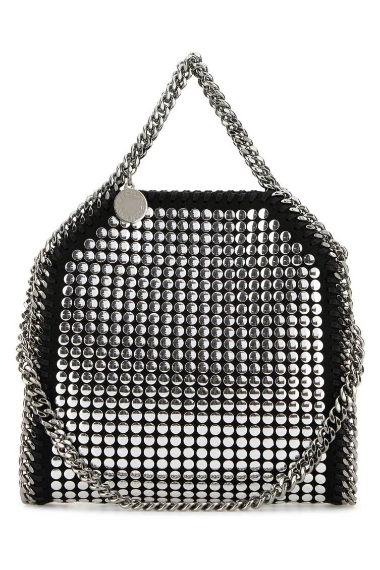 Stella Mccartney Borsa A Mano Falabella Micro In Shaggy Deer Decorato  Donna In Silver
