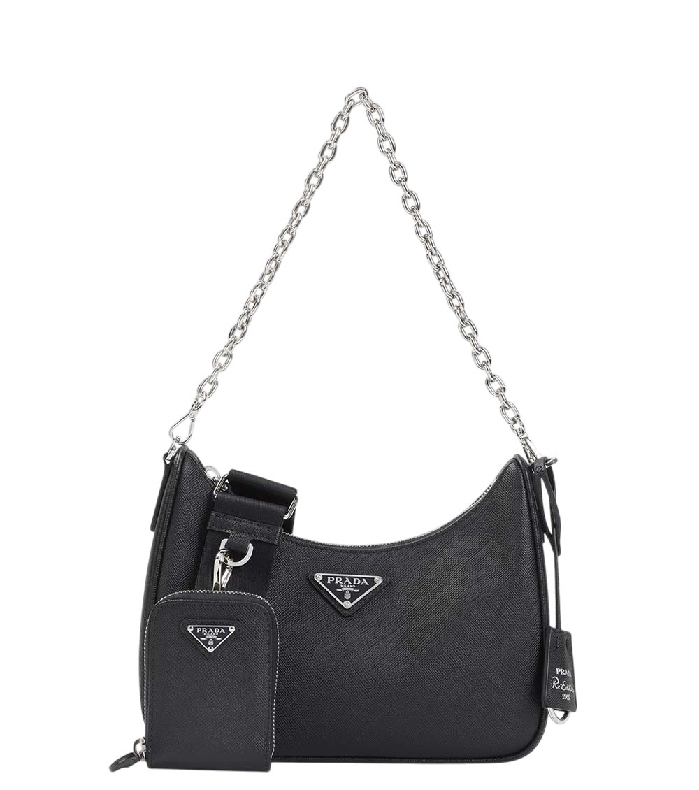 Prada Black Logo Small Shoulder Bag for Women Online India at