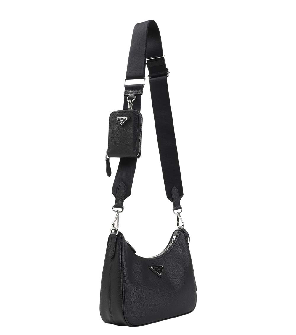 Prada Black Logo Small Shoulder Bag for Women Online India at