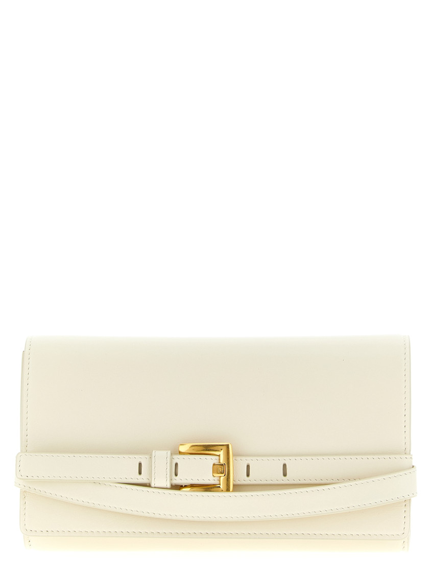 Balmain White Shuffle Clutch In White