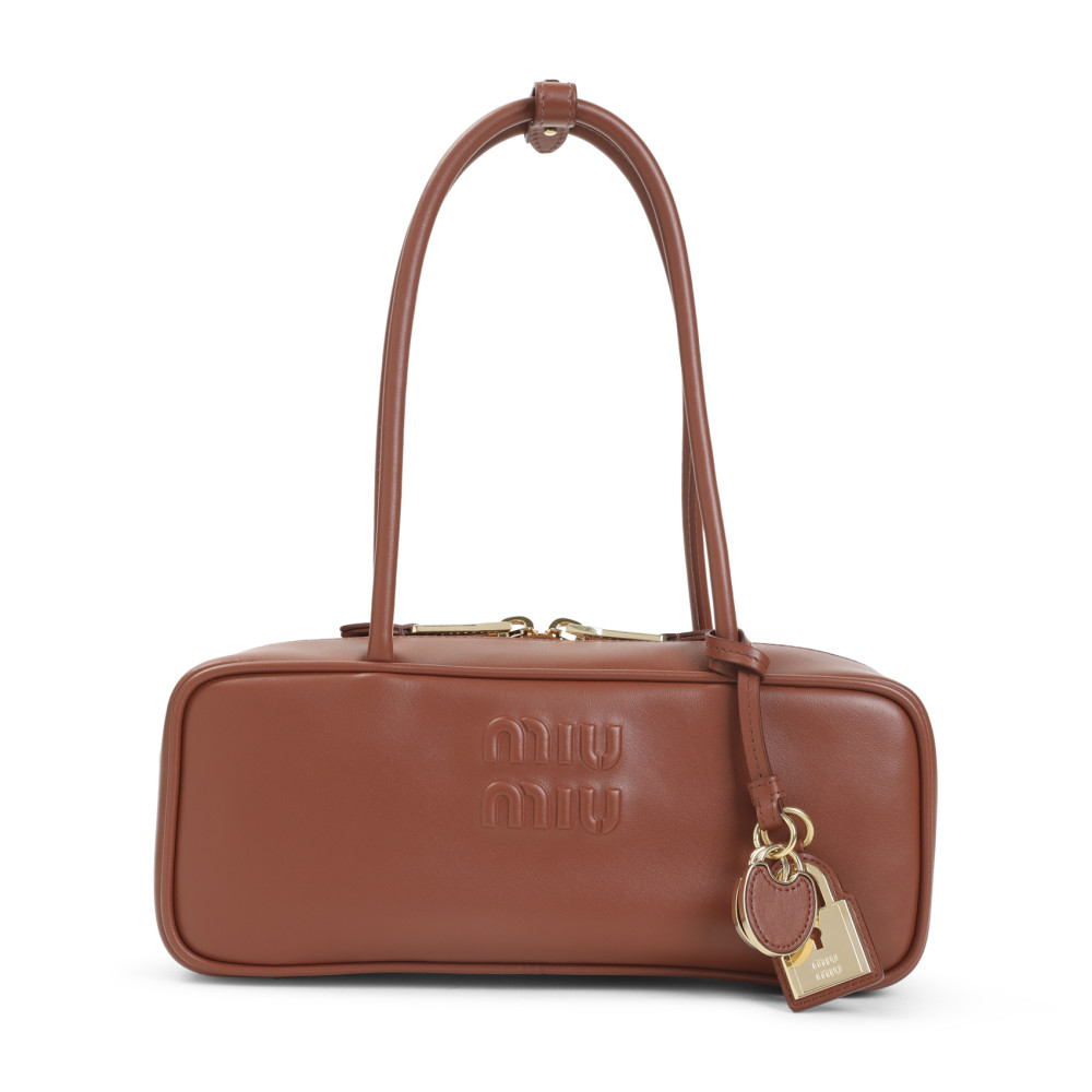 Miu Miu Brown Beau Small Shoulder Bag In Brown