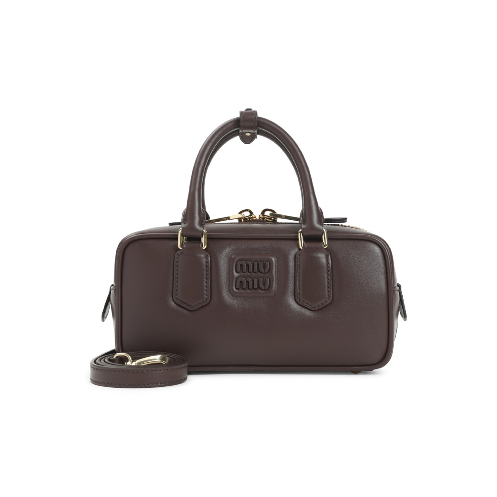 Miu Miu Dark Brown Arcadie Satchel In Brown