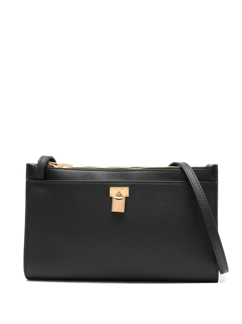 Tom Ford Rectangular Shape Gold-tone Hardware Padlock Mini Bag In Black