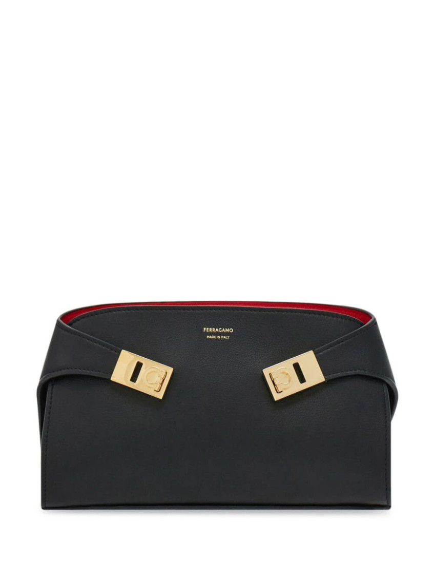 Ferragamo Hug Mini Leather Crossbody In Black