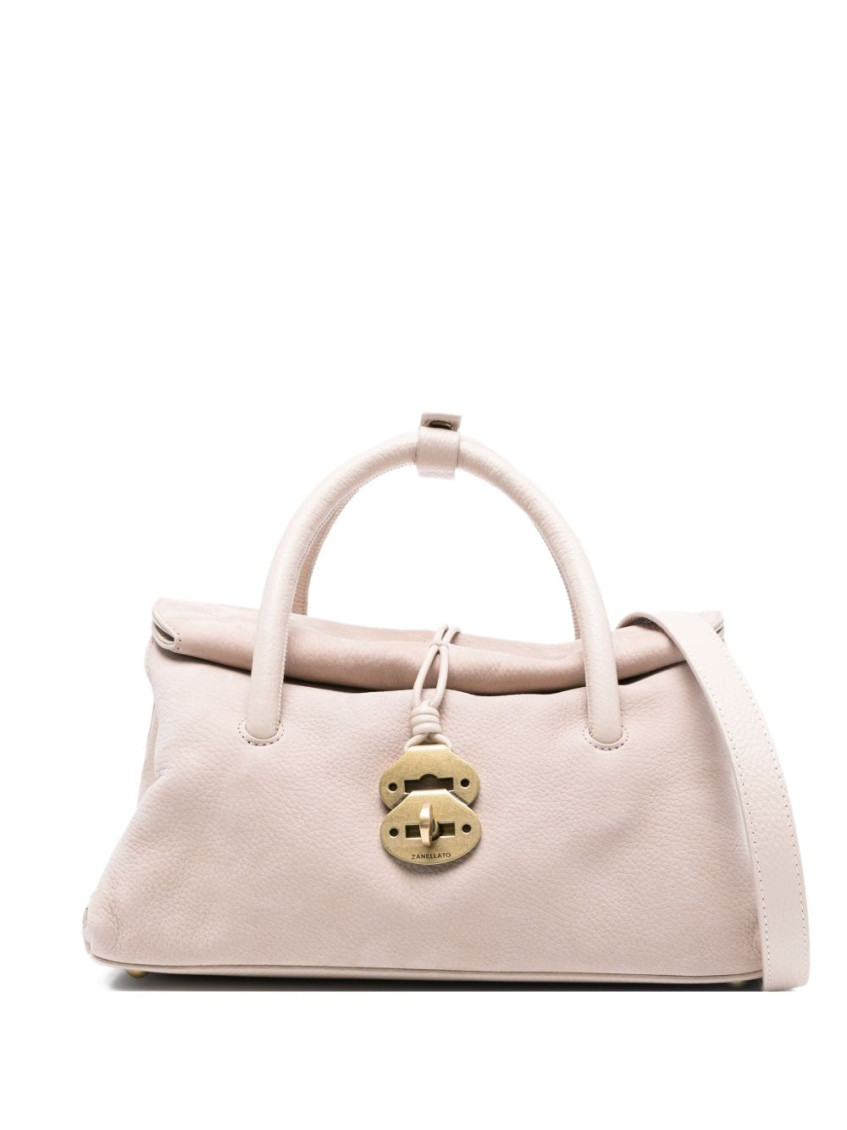 Zanellato Dotta Centauro Small Tote Bag In Leather In Nude