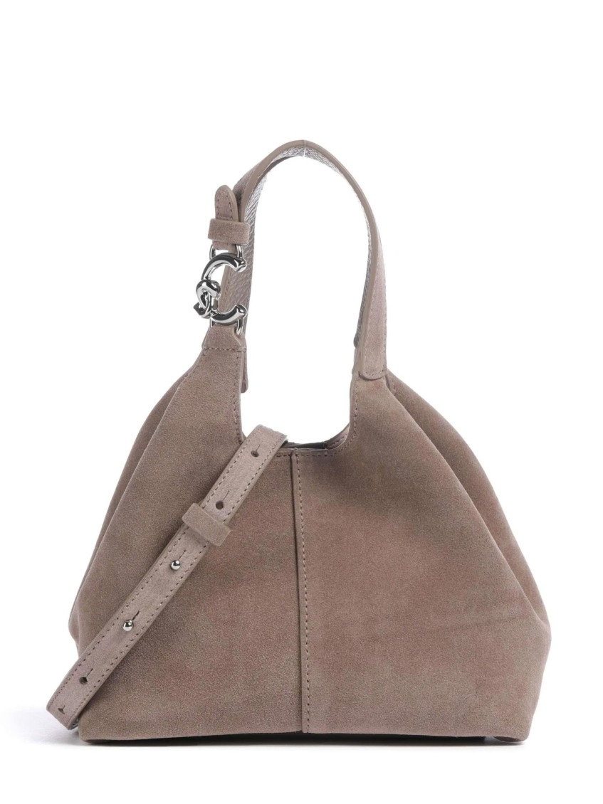 Coccinelle Structured Cowhide Leather Shoulder Bag With Adjustable Strap In Pink