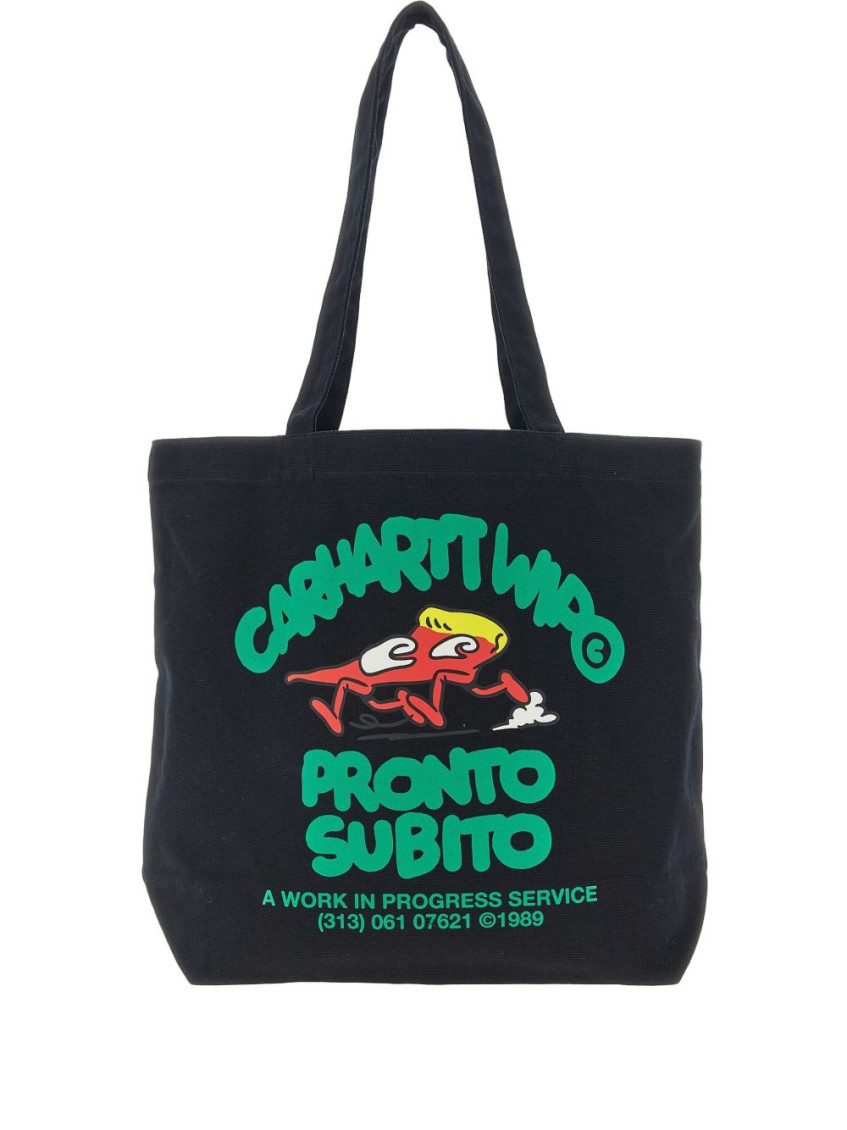 Carhartt Canvas Graphic Tote Tote Bag Black In Black