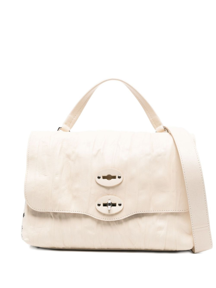 Zanellato Dotta Centauro Small Tote Bag In Leather In White