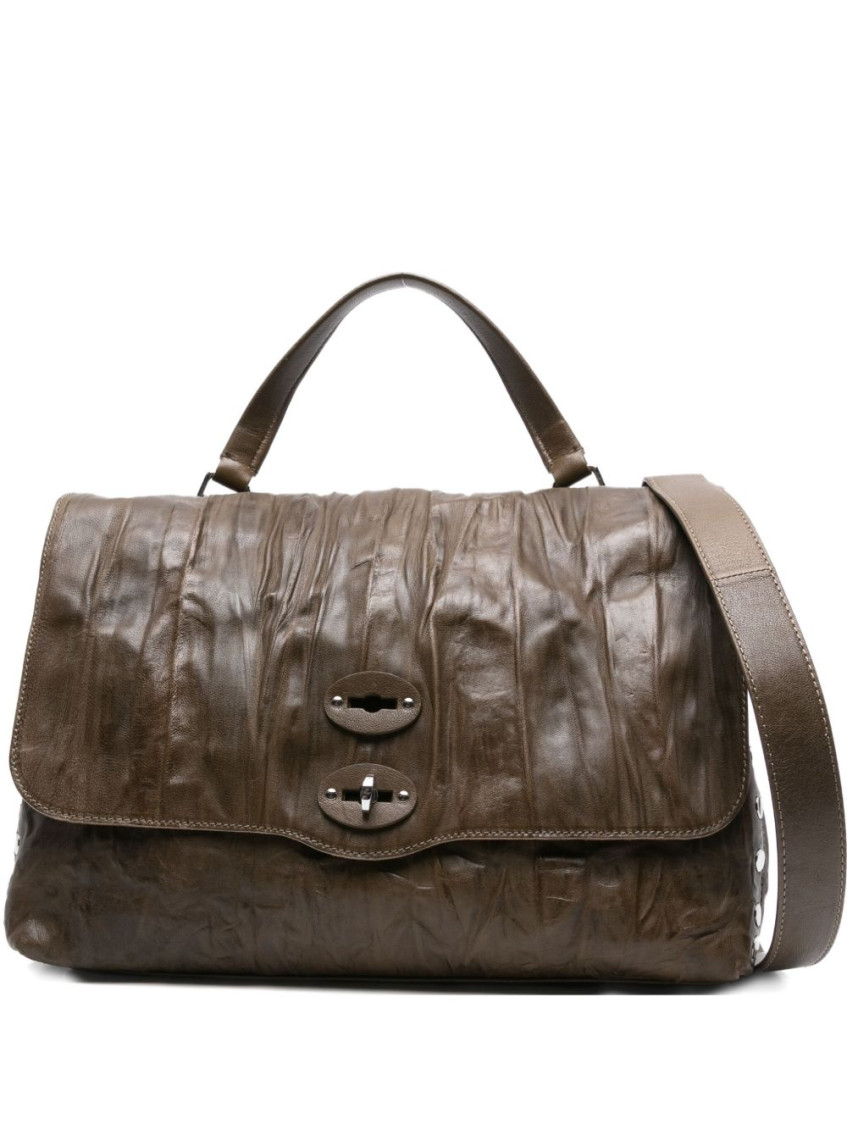 Zanellato Dotta Centauro Small Tote Bag In Leather In Brown