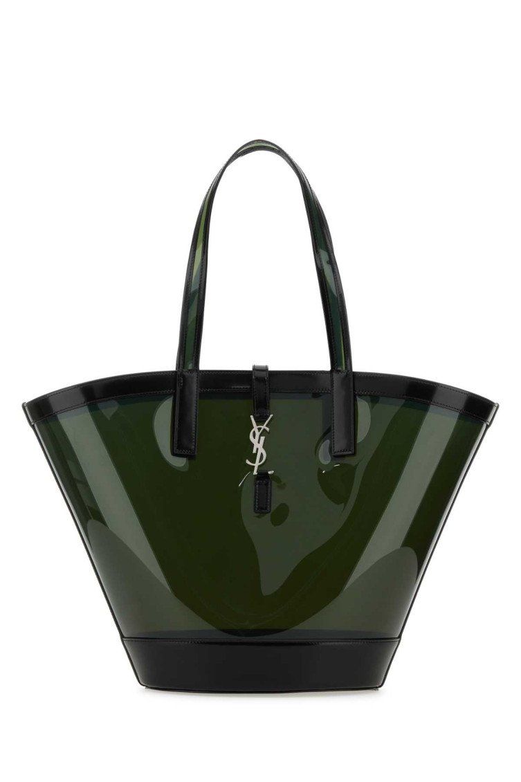 Saint Laurent Panier Medium Tote Bag In Green