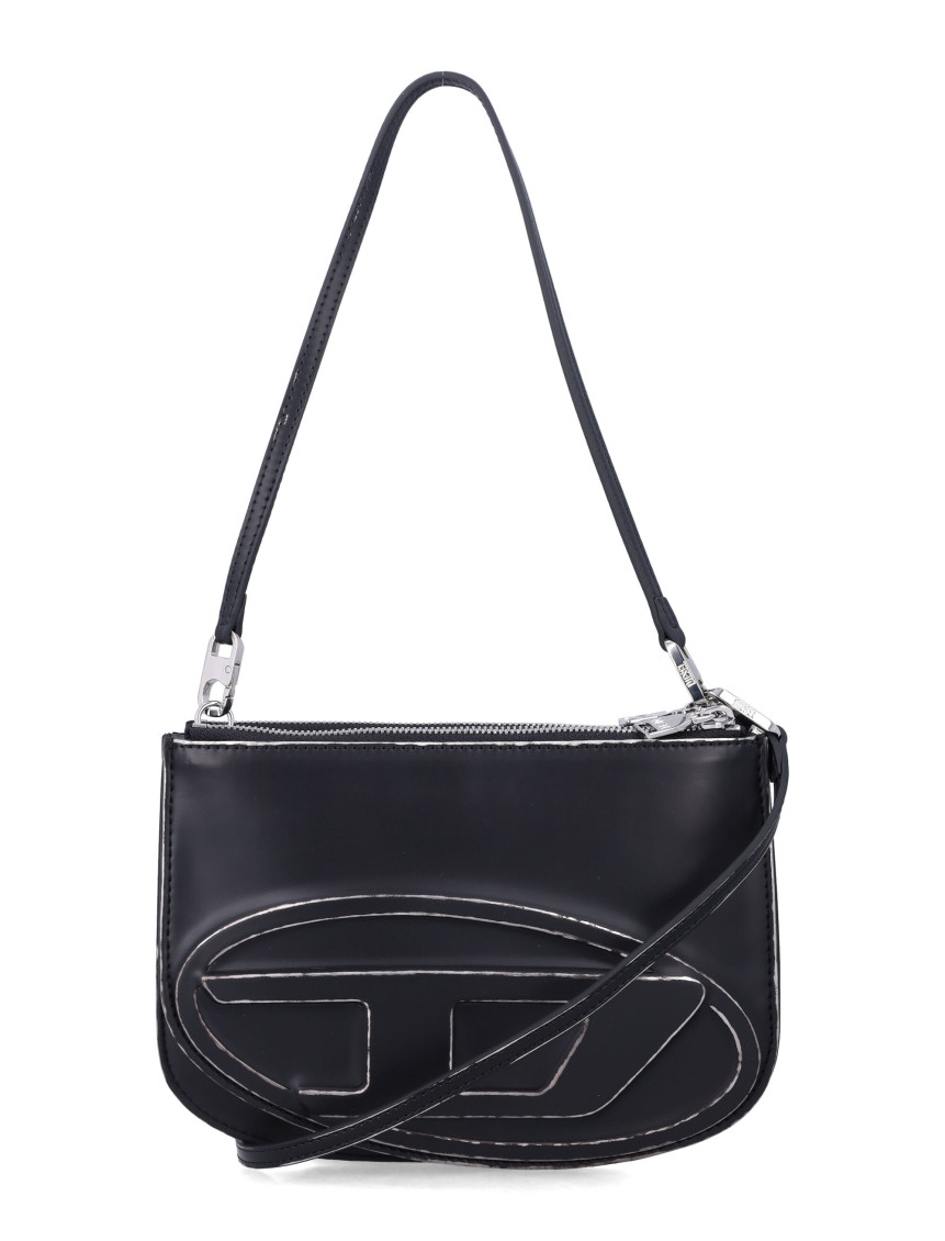 Diesel Twin Shoulder Bag With Detachable Strap In Black