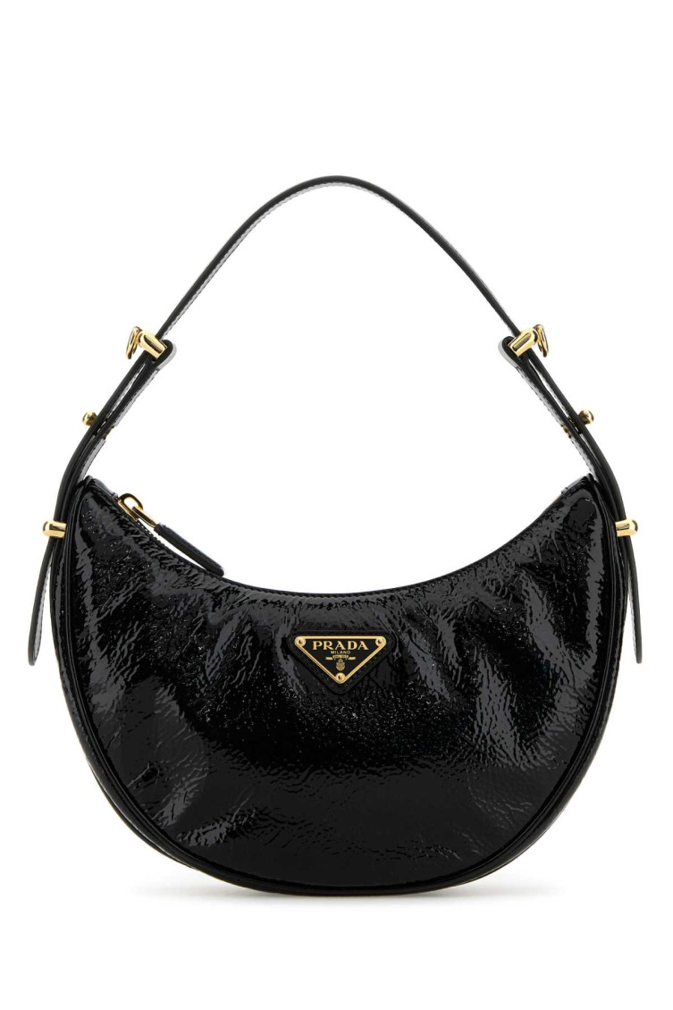 Prada Arqué Half Moon Shoulder Bag In Black