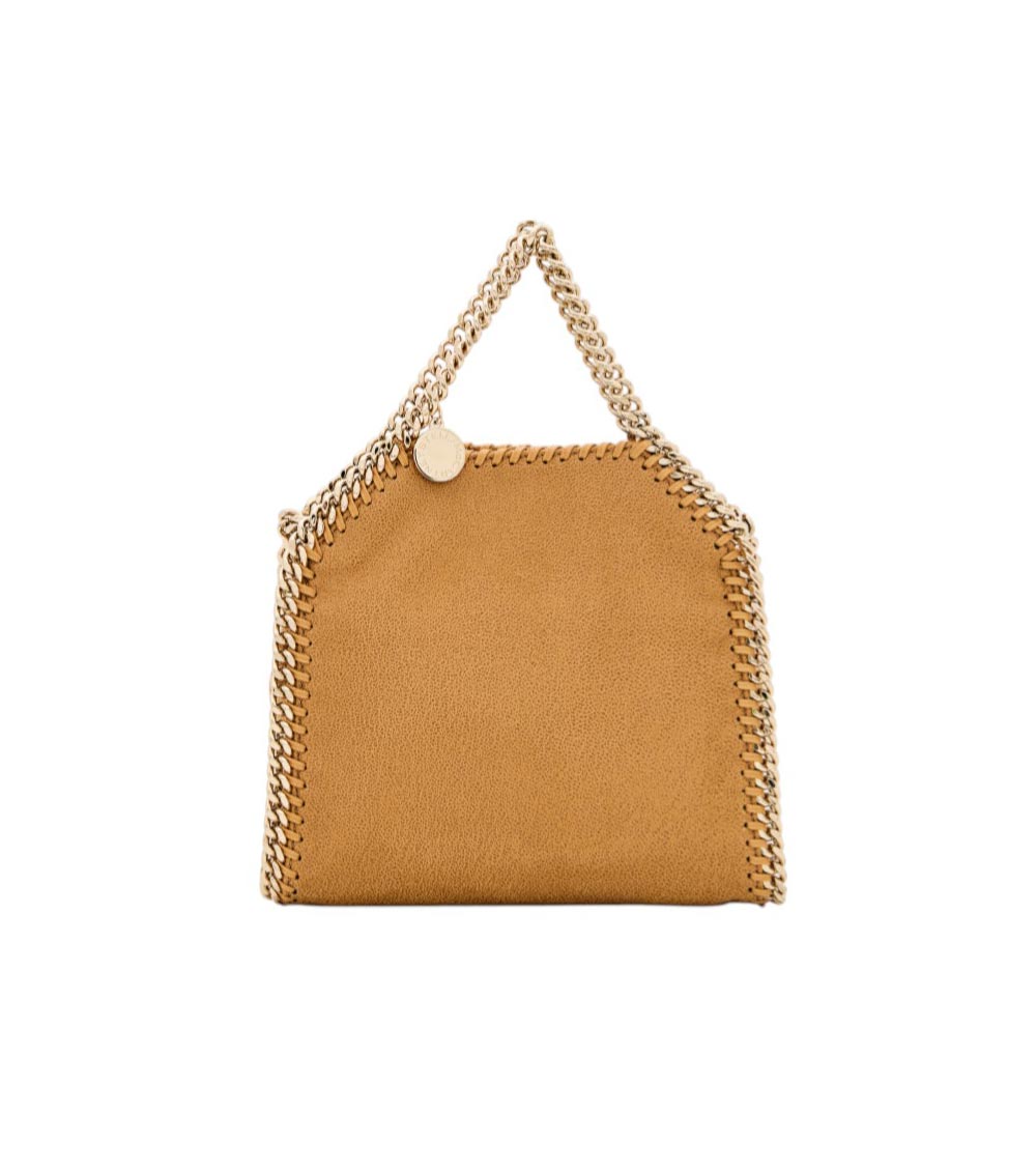 Stella Mccartney Beige Small Falabella Whipstitch-chain Bag In Beige