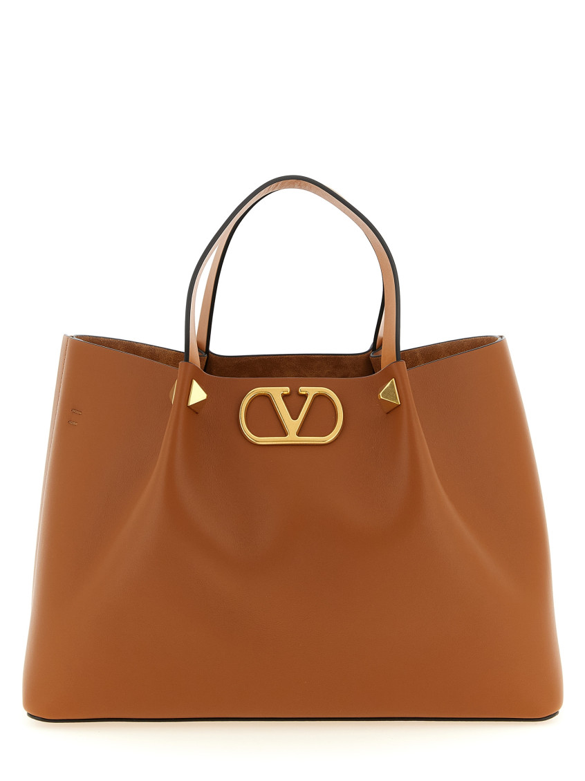 Valentino Garavani Brown VLogo Signature Medium Tote for Women