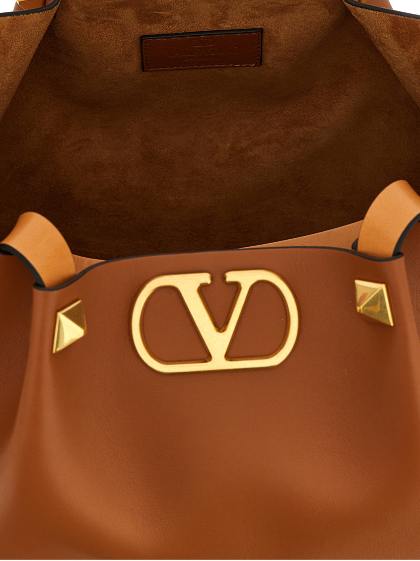 Valentino Garavani Brown VLogo Signature Medium Tote for Women