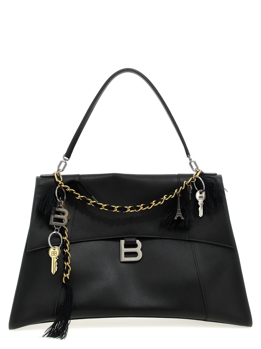 Balenciaga Hourglass Large Soft Top Handle Bag In Black