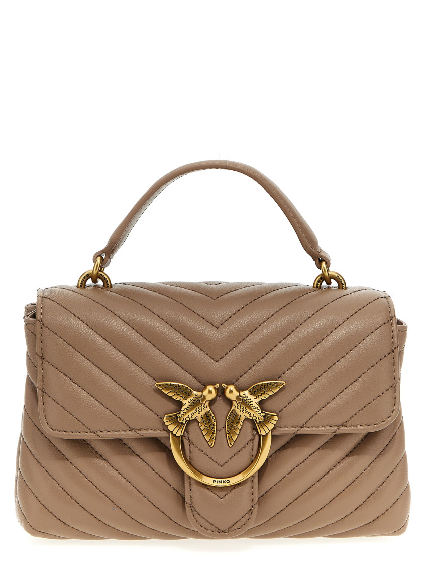 Pinko Beige Love Lady Puff Mini Satchel Bag In Beige