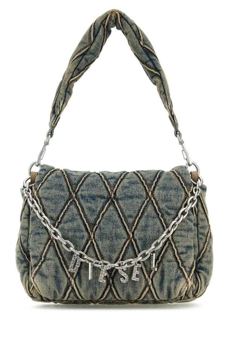 Diesel Charm-d Small Shoulder Bag In Denim