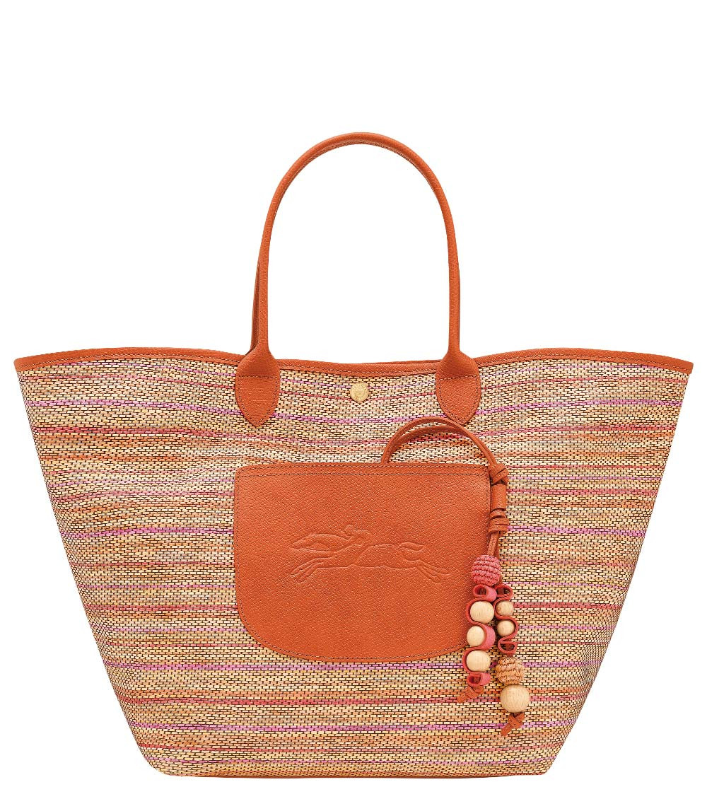 Longchamp 平皿 Delhi Longchamp Orange Le Pliage Large Tote for Women Online India at