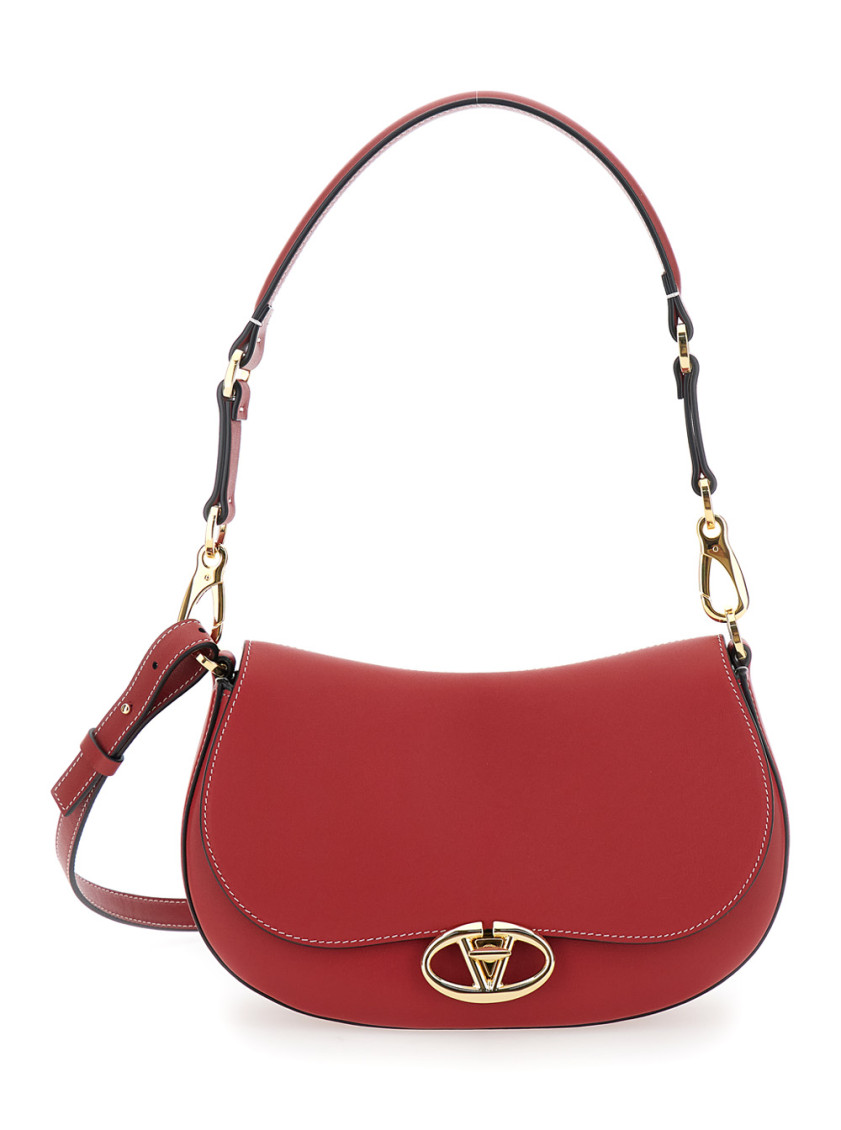 Valentino Red Ovhal Small Shoulder In Red