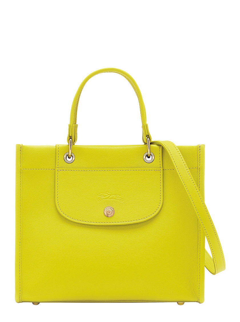 Longchamp Green Handbag With Embossed Logo On The Front And Adjustable And Removable Shoulder Strap In Green