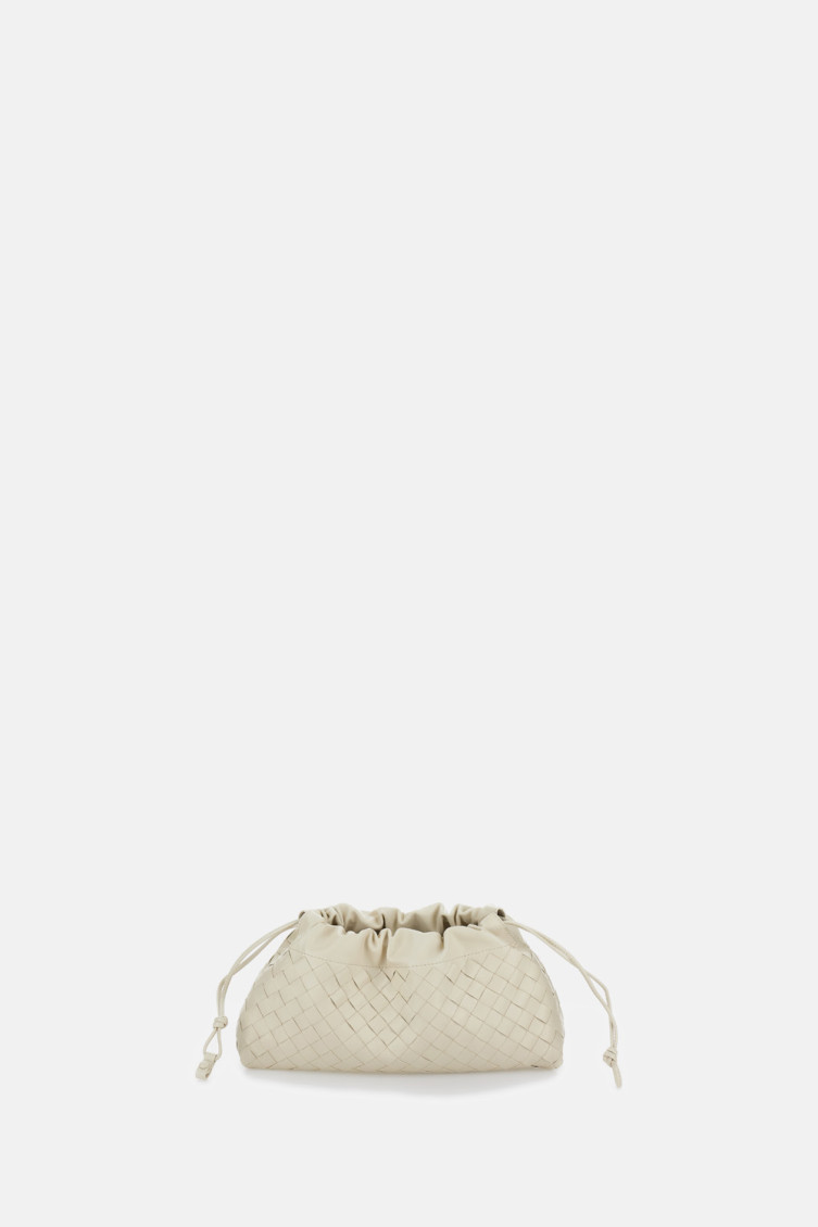 Bottega Veneta Dustbag Intrecciato Leather Shoulder Bag In White