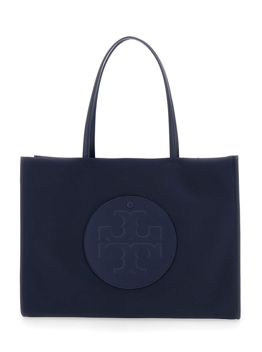 Tory Burch Navy Blue Ella Tote In Blue