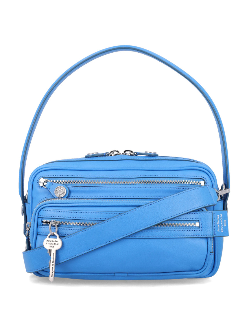Acne Studios Camero Party Small Leather Shoulder Bag In Blue