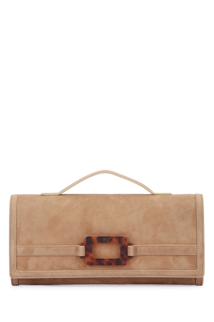 Roger Vivier Beige Belle Vivier Clutch In Sand