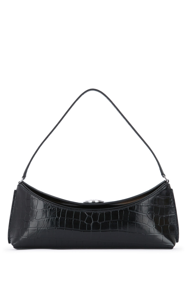 Jacquemus Le Calisson Crocodile-effect Leather Shoulder Bag In Black