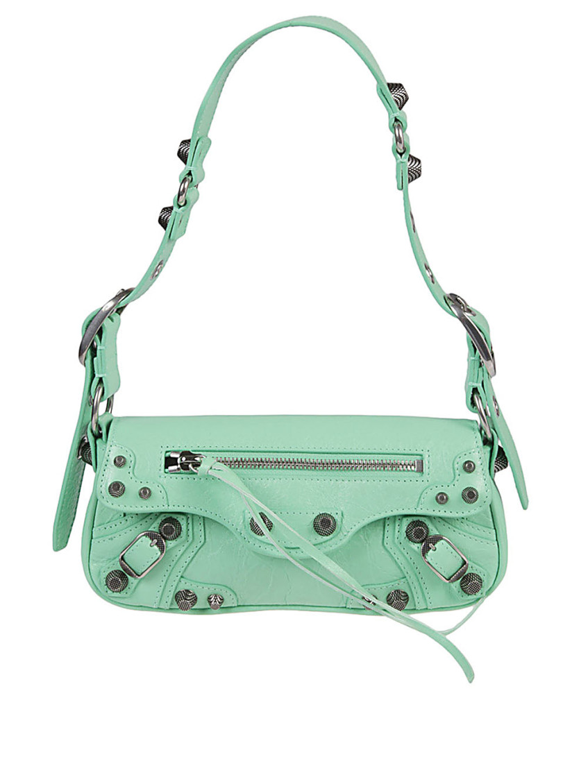 Balenciaga Women Light Green Leather Le Cagole Sling Xs Shoulder Bag In Green
