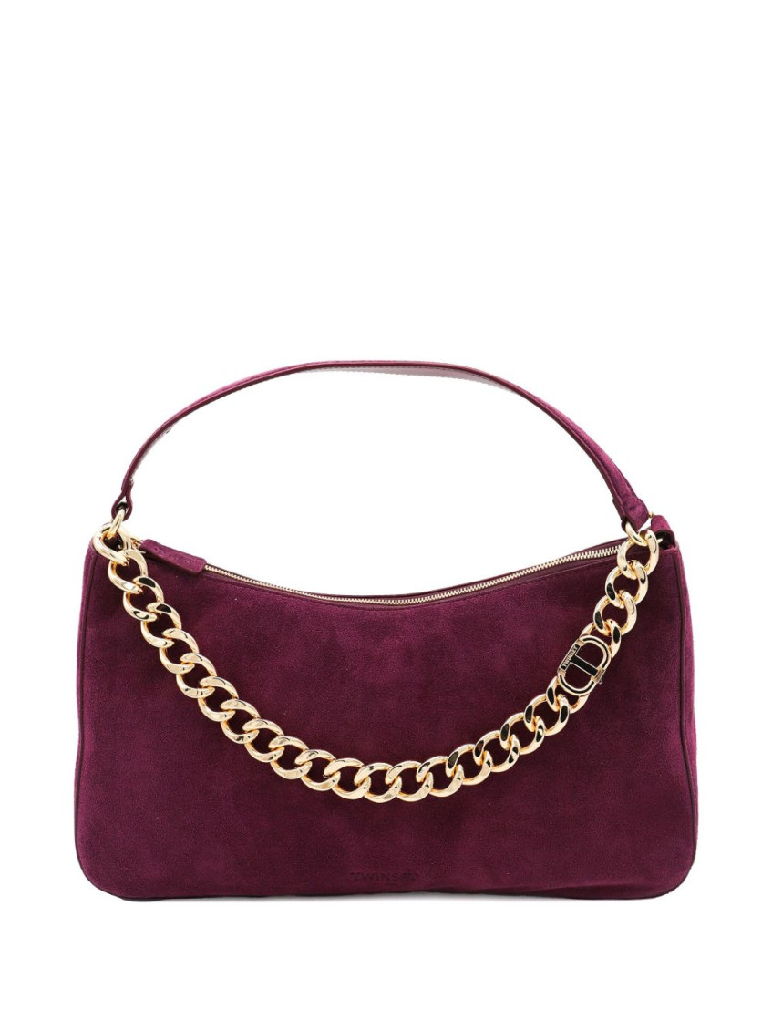 Twinset Chain Strap Shoulder Bag With Structured Shape In Purple