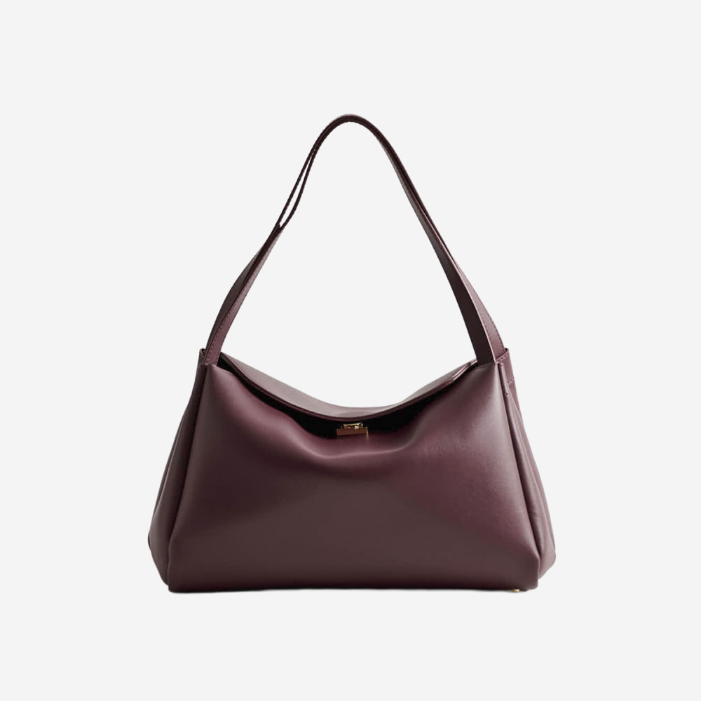 Themoirè Maroon Eudora Shoulder Bag In Burgundy