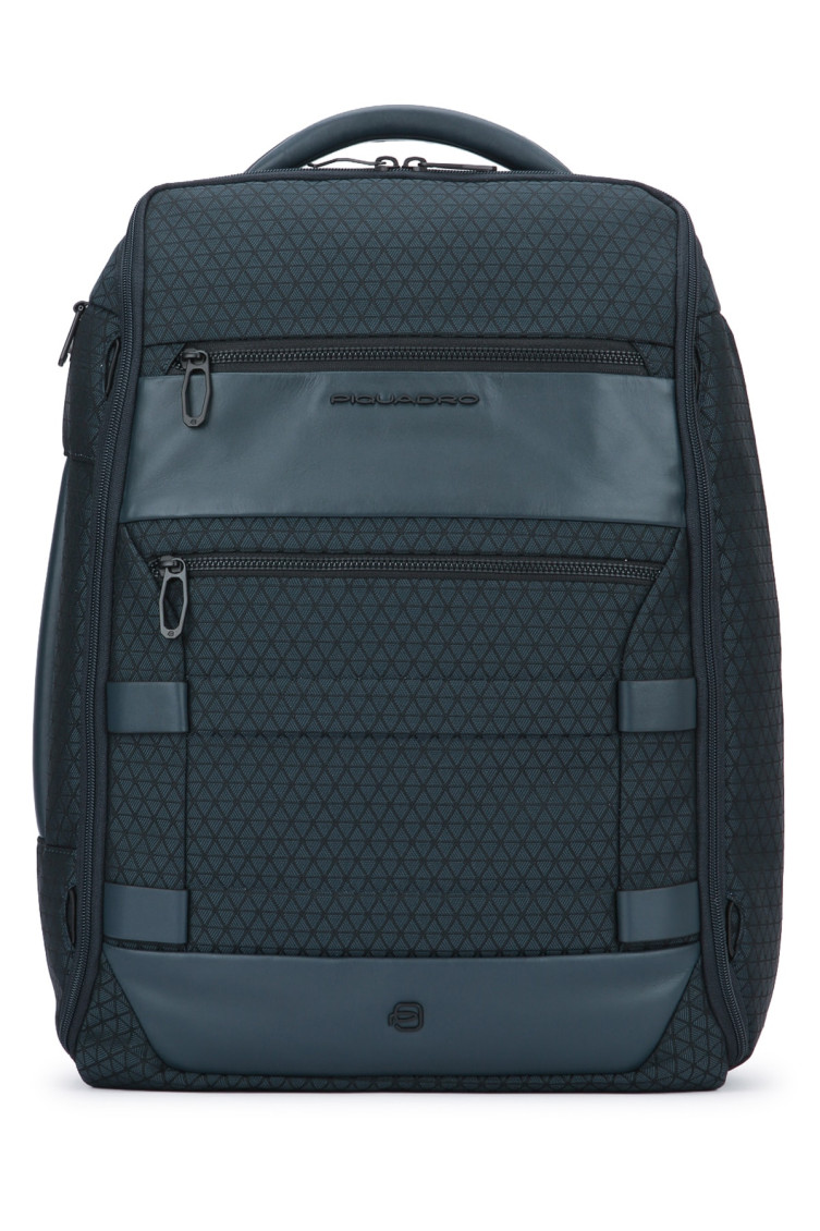 Piquadro Logo-plaque Backpack In Blue