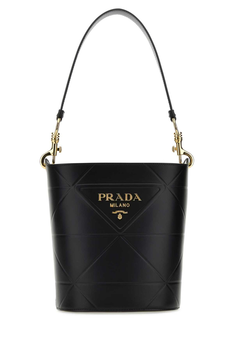 Prada Quilted Bucket Bag Gold-tone Hardware In Black