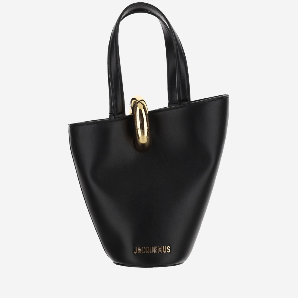 JACQUEMUS BLACK BAMBOLA SMALL BUCKET BAG