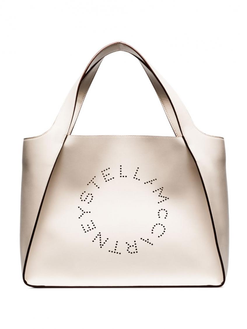 Stella Mccartney Stella Logo Eco-leather Tote In Off White