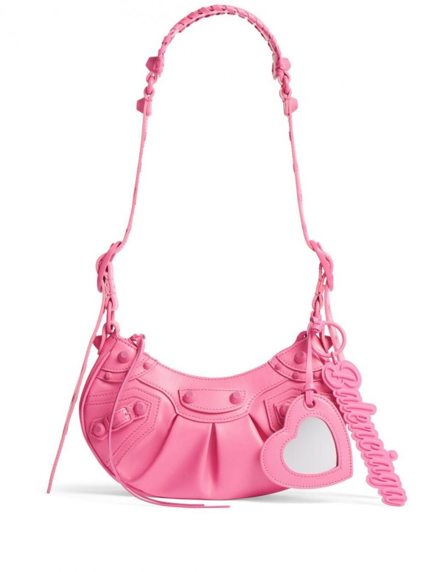 Balenciaga Women Le Cagole Xs Leather Shoulder Bag In Fuchsia